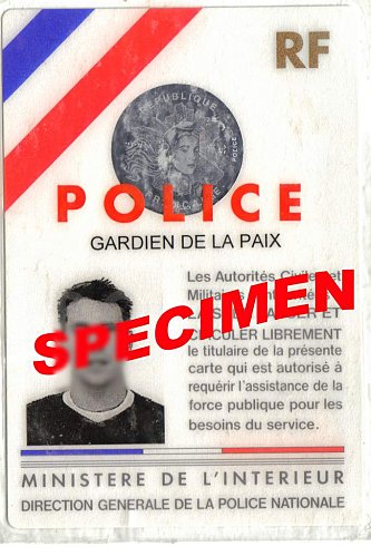 La carte actuelle et bientôt ancienne de Police