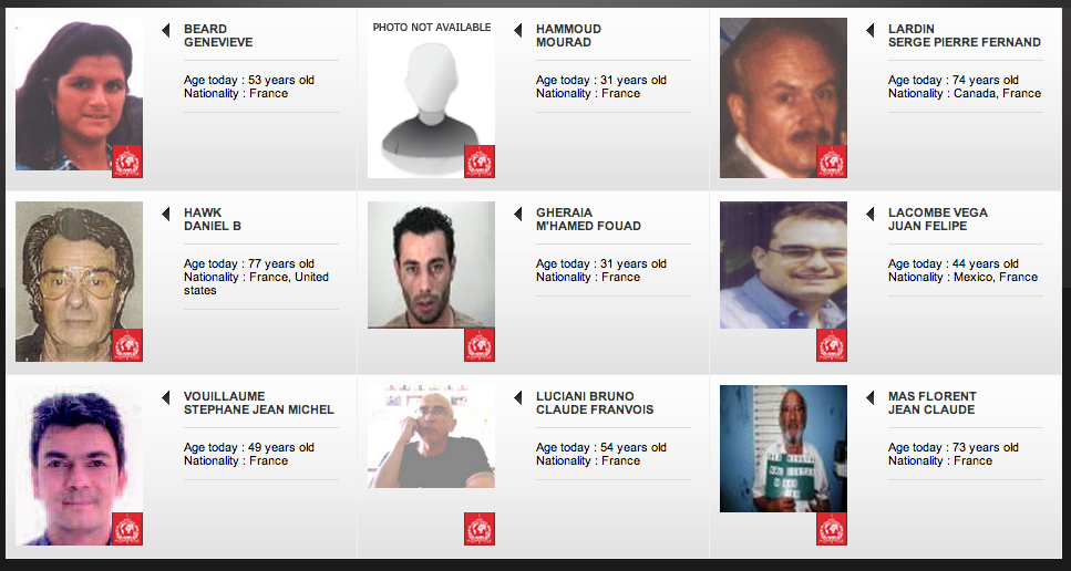 homme recherche par interpol